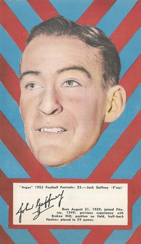 1953 Argus Football Portraits #53 John Gaffney Front